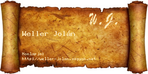 Weller Jolán névjegykártya
