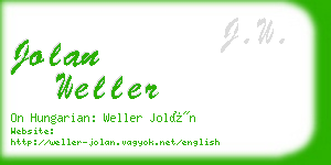 jolan weller business card